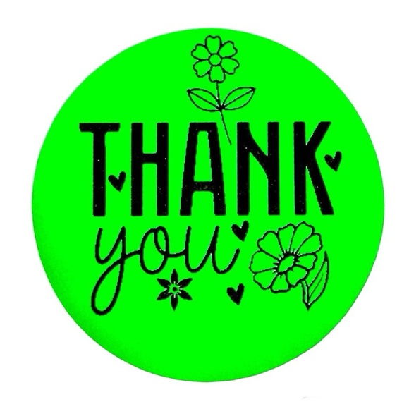 STICKERAFT Other - Thank you gift labels with wildflowers drawing, floral circle thank you stickers